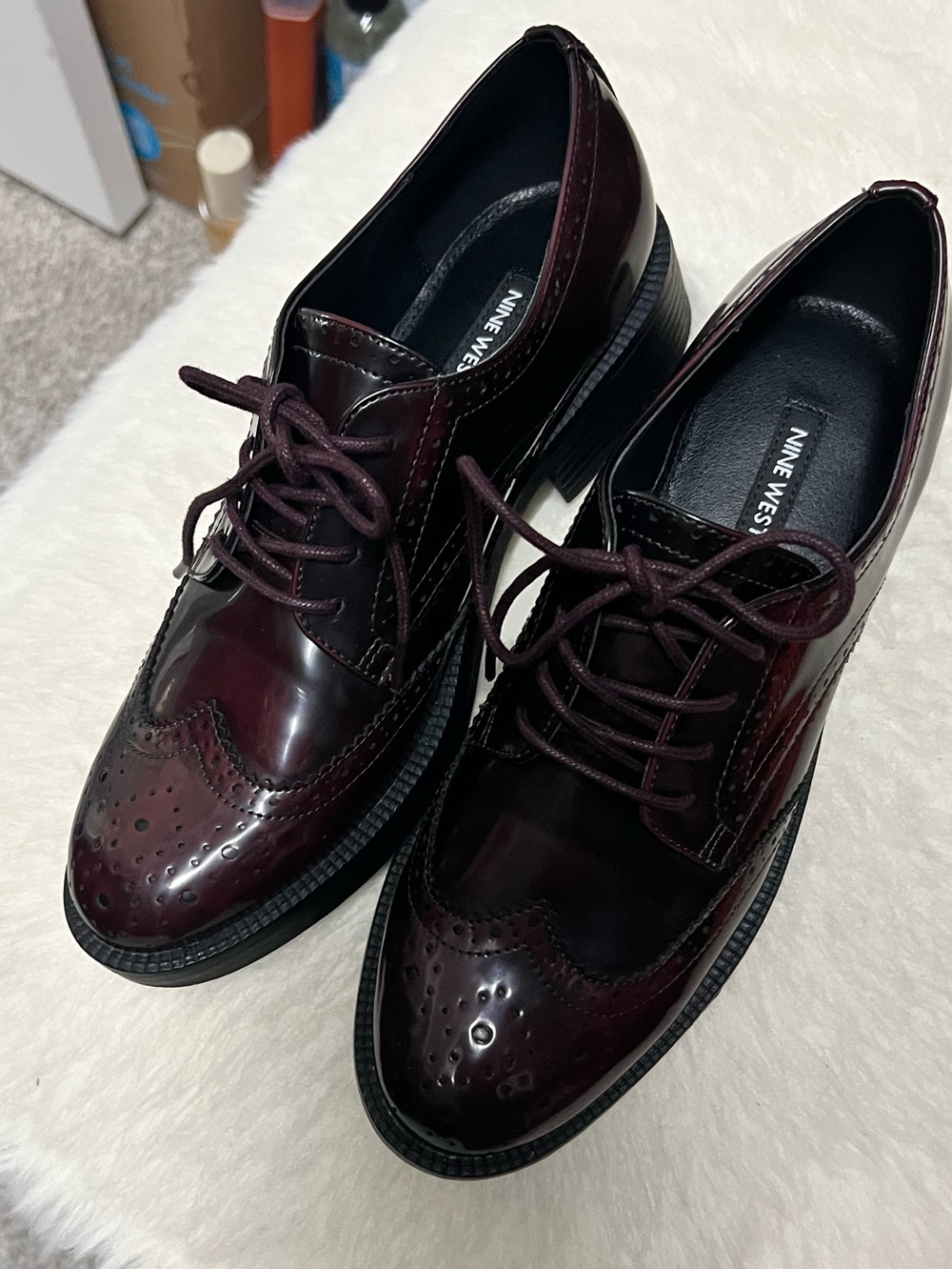 Anne Klein Women’s Wingtip Oxfords - Deep Burgundy